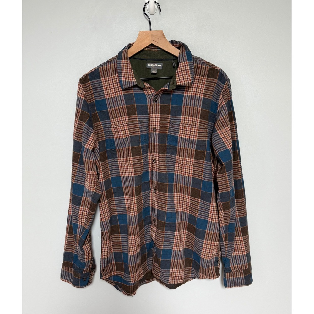 Toad&Co Mens Flannagan Slim Fit Organic Cotton Plaid Flannel Shirt Large L